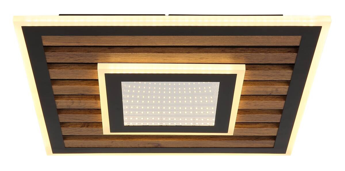 GLOBO Deckenleuchte Opal mattschwarz Metall MDF B/H: ca. 40x6 cm 1 Brennstellen