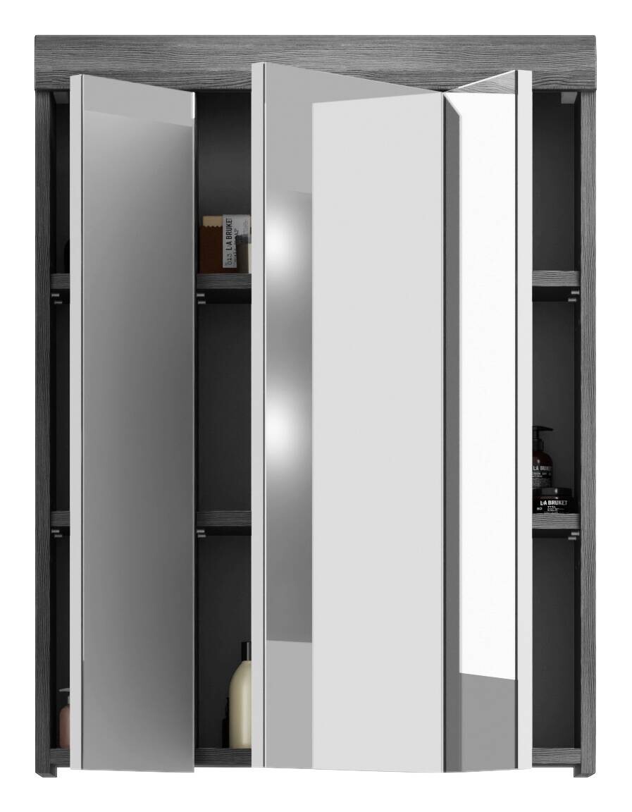 Badezimmer-Set Scout Rauchsilber Nachbildung weiß Hochglanz B/H/T: ca. 112x191x34 cm