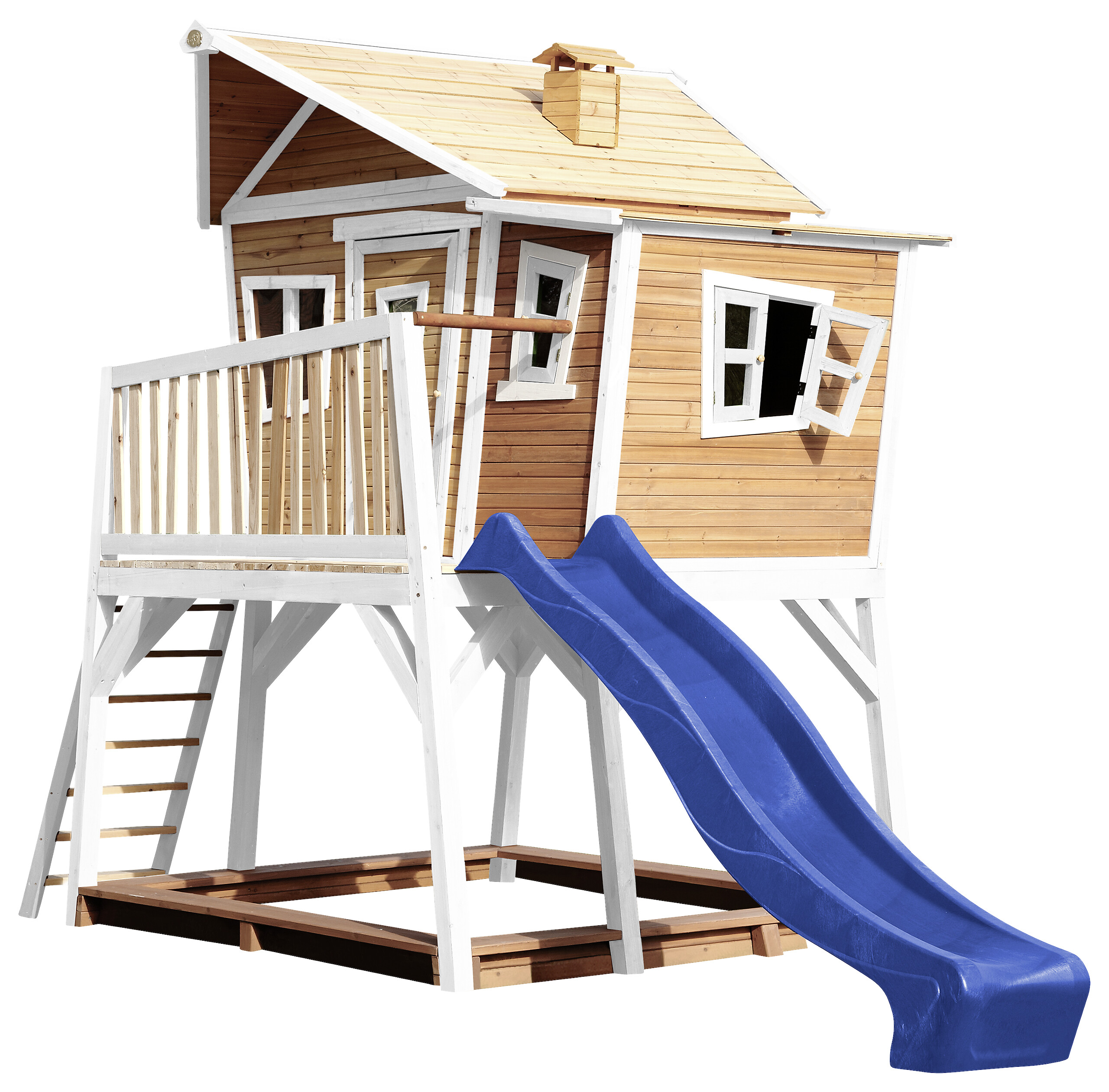AXI Spielhaus Max braun B/H/L: ca. 432x288x193 cm