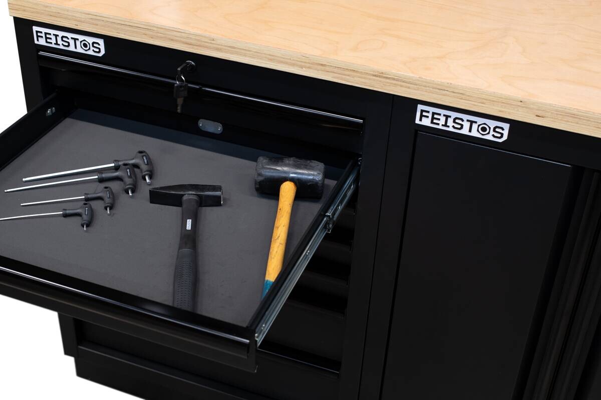 Werkzeugschrank EOS Blackline schwarz B/H/L: ca. 204x200x61 cm