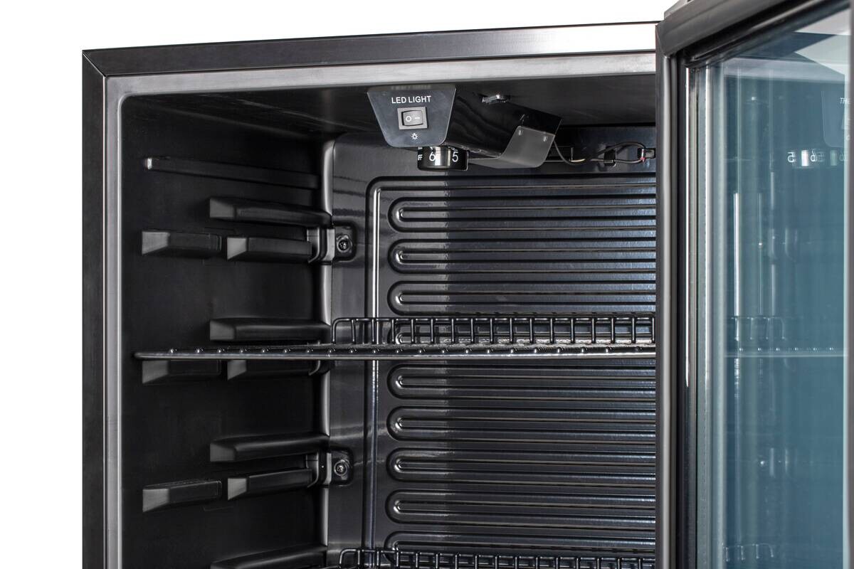 POCOline Glastürkühlschrank GTK85-93ES schwarz B/H/T: ca. 47x84x44 cm