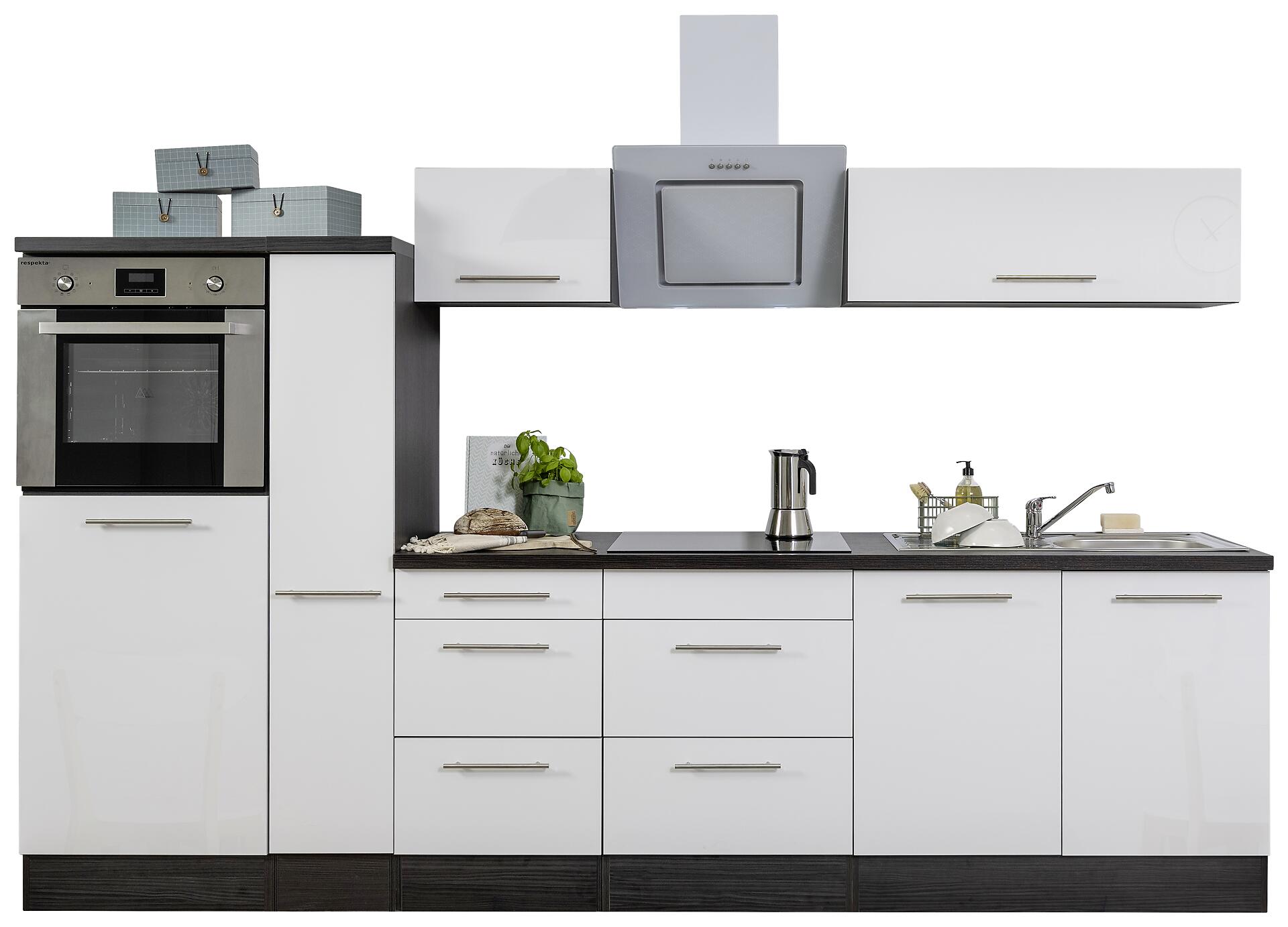 Respekta Küchenblock Amanda weiß Hochglanz B/H/T: ca. 300x200x60 cm