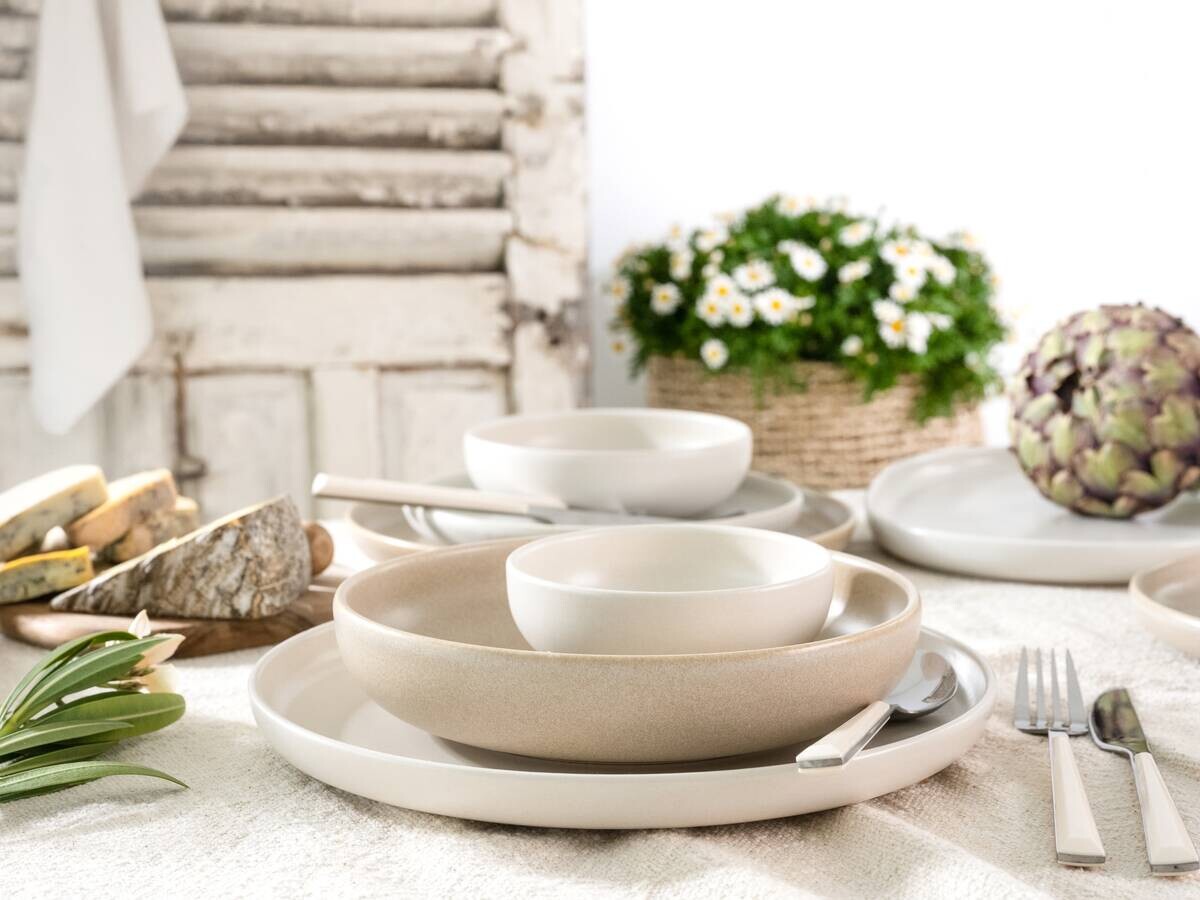 CreaTable Tafelservice Uno Toscana mehrfarbig Steinzeug 12 tlg.