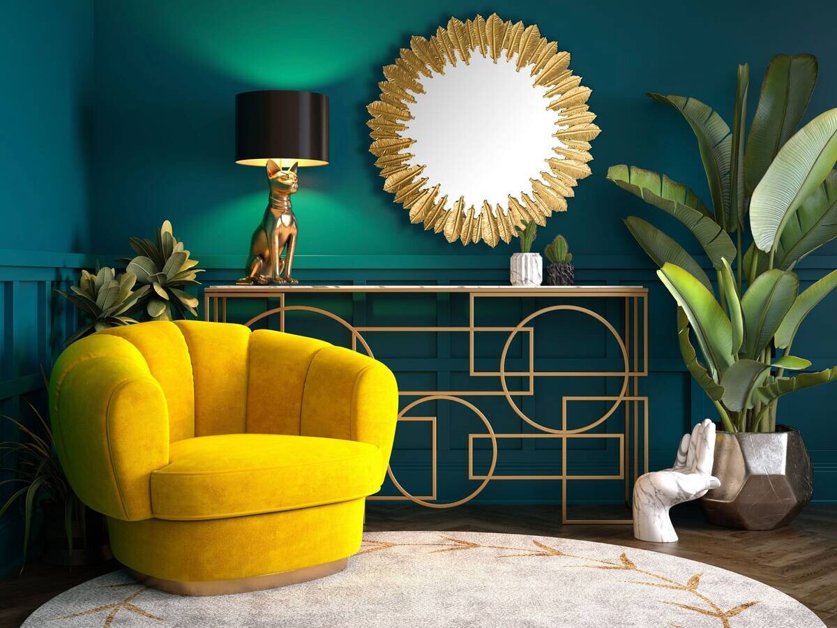 Wohnling Wandspiegel gold Metall T/D: ca. 3x68 cm