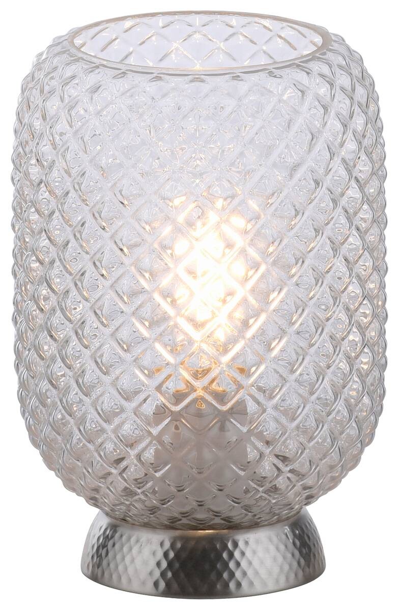 Just Light Tischleuchte 14906-55 Stahl Rauchglas H/D: ca. 23x15 cm E27 1 Brennstellen