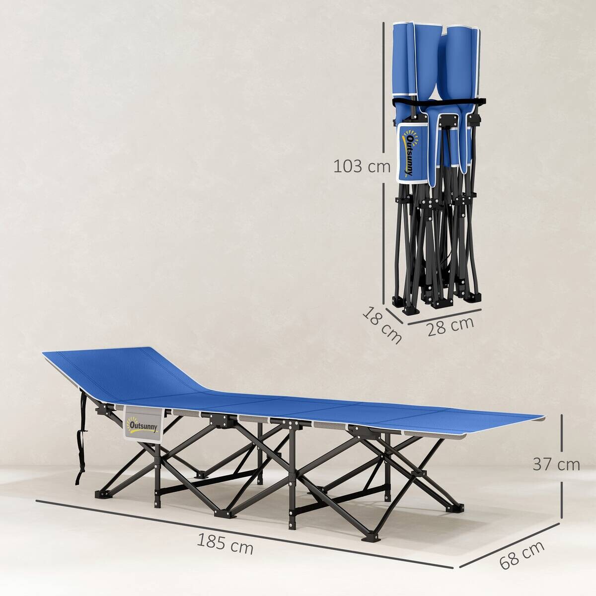 Outsunny Campingbett B/H/L: ca. 65x37x190 cm
