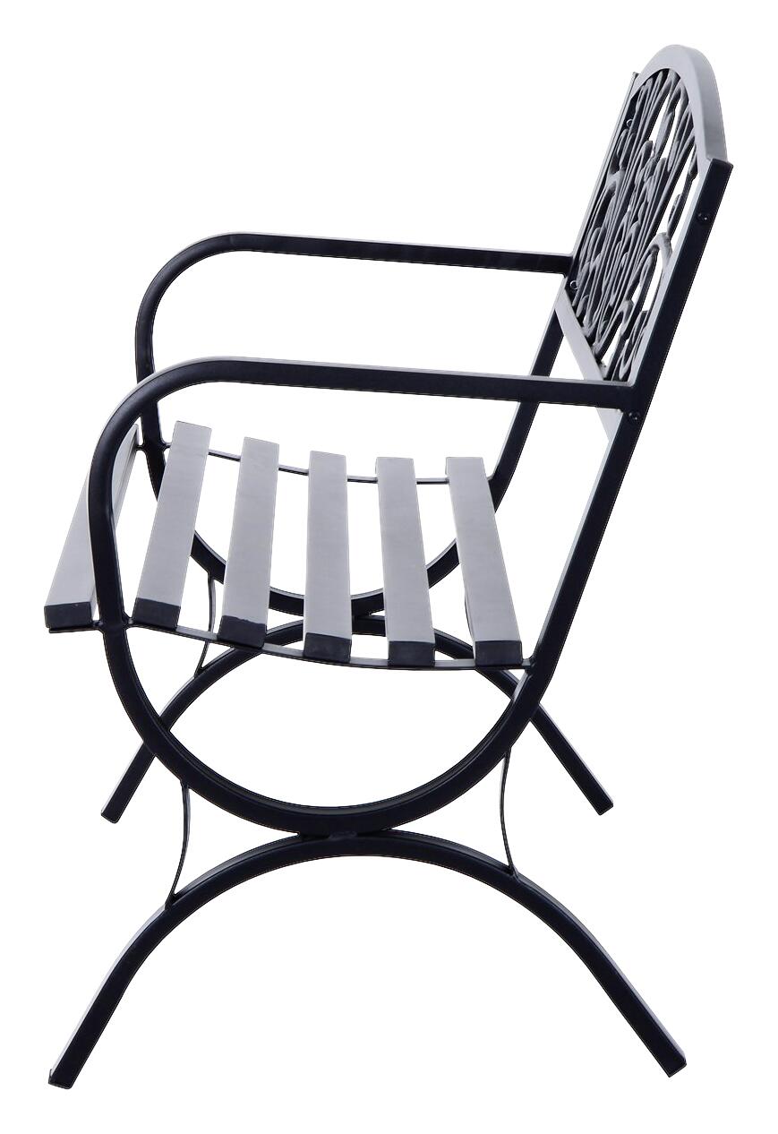 Outsunny Sitzbank schwarz Metall B/H/L: ca. 60x85x127 cm