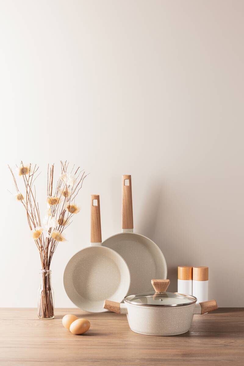 BERGNER Bratpfannen-Set NATURALLY weiß Alu 3 tlg.