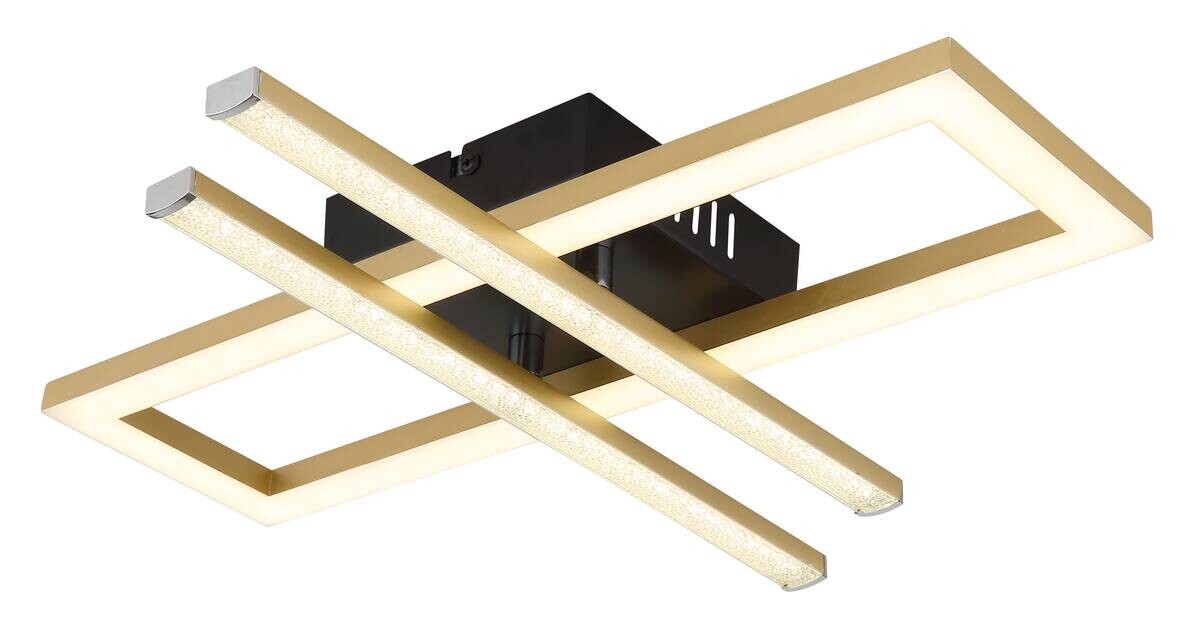 GLOBO LED-Deckenleuchte schwarz gold Kunststoff B/H/T: ca. 37,5x6,3x40 cm 1 Brennstellen
