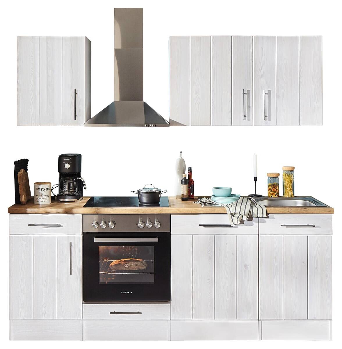 Respekta Küchenblock Premium weiß matt B/H/T: ca. 220x211x60 cm