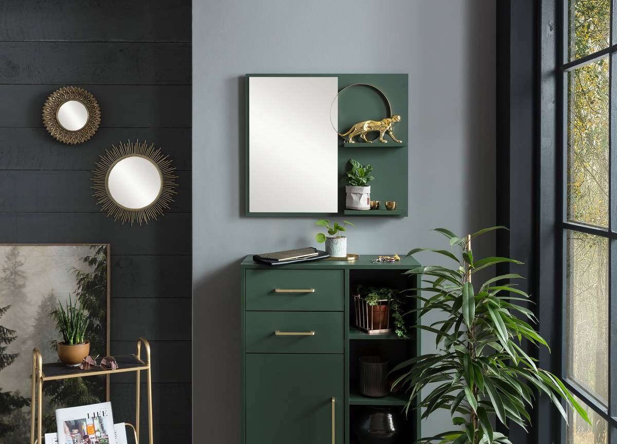 Wandspiegel Kent waldgrün B/H/T: ca. 67x60x12,2 cm