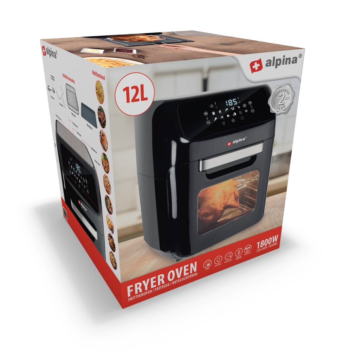 alpina Heißluftfritteuse 871125219568 schwarz Kunststoff ca. 2 l