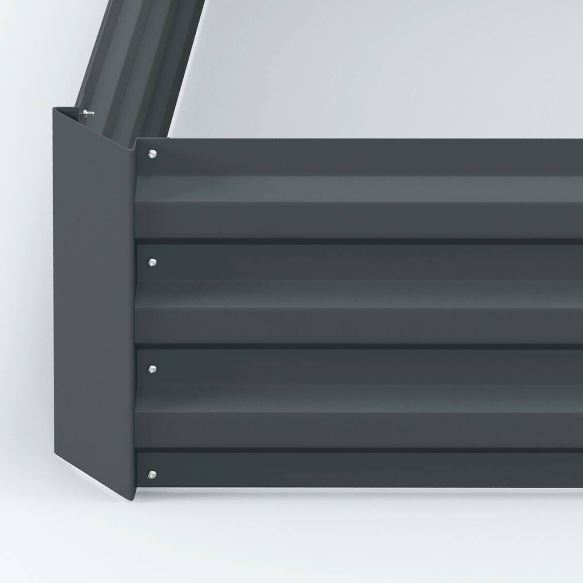 Outsunny Hochbeet 2er Set dunkelgrau Stahl B/H/L: ca. 100x30x100 cm