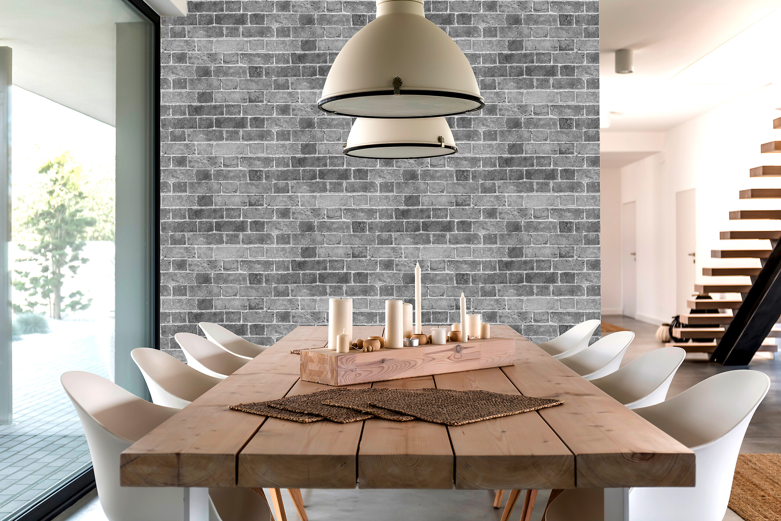 UGEPA Papiertapete Steinoptik grau B/L: ca. 53x1005 cm