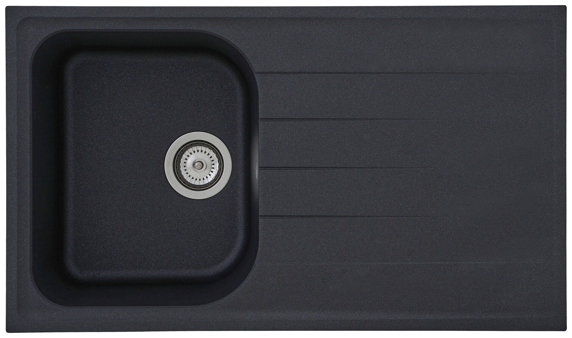 Respekta Einbauspüle Orlando 86 x 50 S schwarz Granitverbundmaterial B/H/T: ca. 86x20,9x50 cm