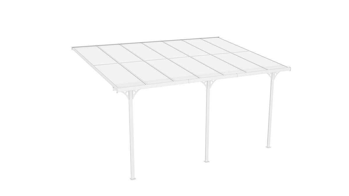 Westmann Terrassenüberdachung Bruce weiß Aluminium B/H/L: ca. 435x270x300 cm