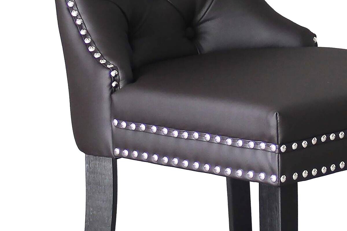 Stuhl DOMINO, 2er-Set schwarz braun Kunstleder B/H/T: ca. 48,5x93x61 cm