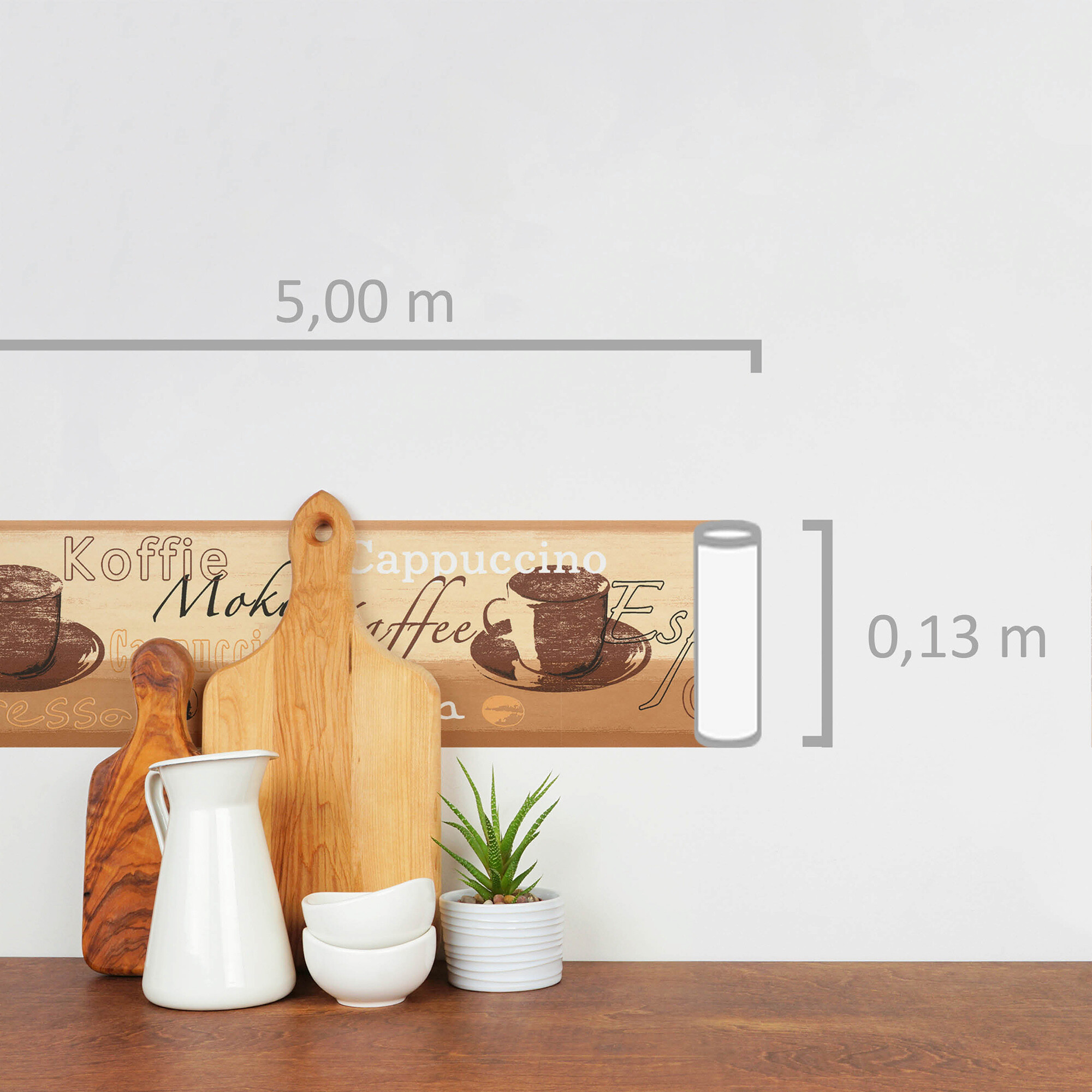 A.S.Creation Bordüre beige creme braun B/H/D: ca. 13x500x5,5 cm