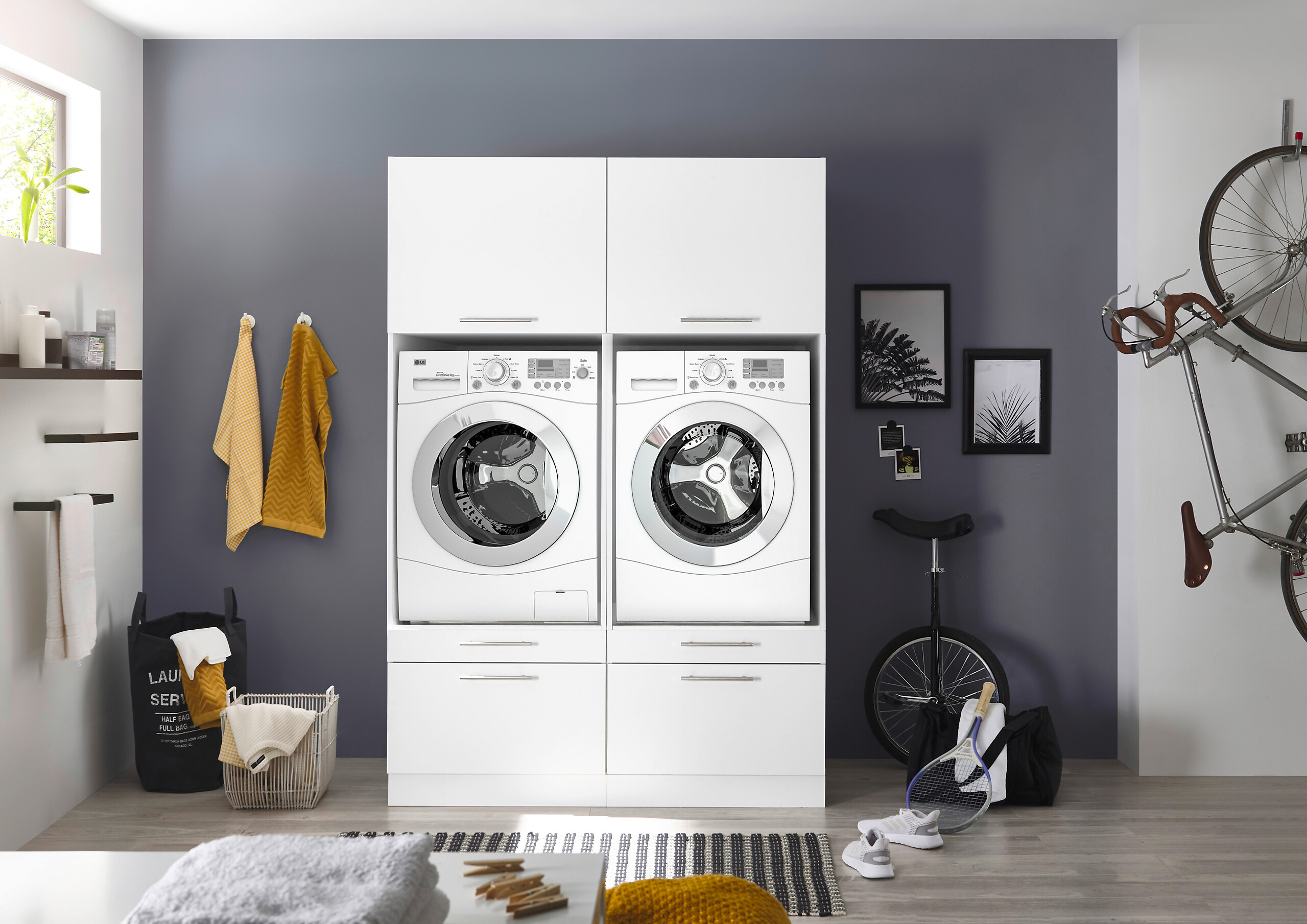 Respekta Hauswirtschaftsraum-Set Clara weiß matt B/H/T: ca. 134,8x200x67,6 cm