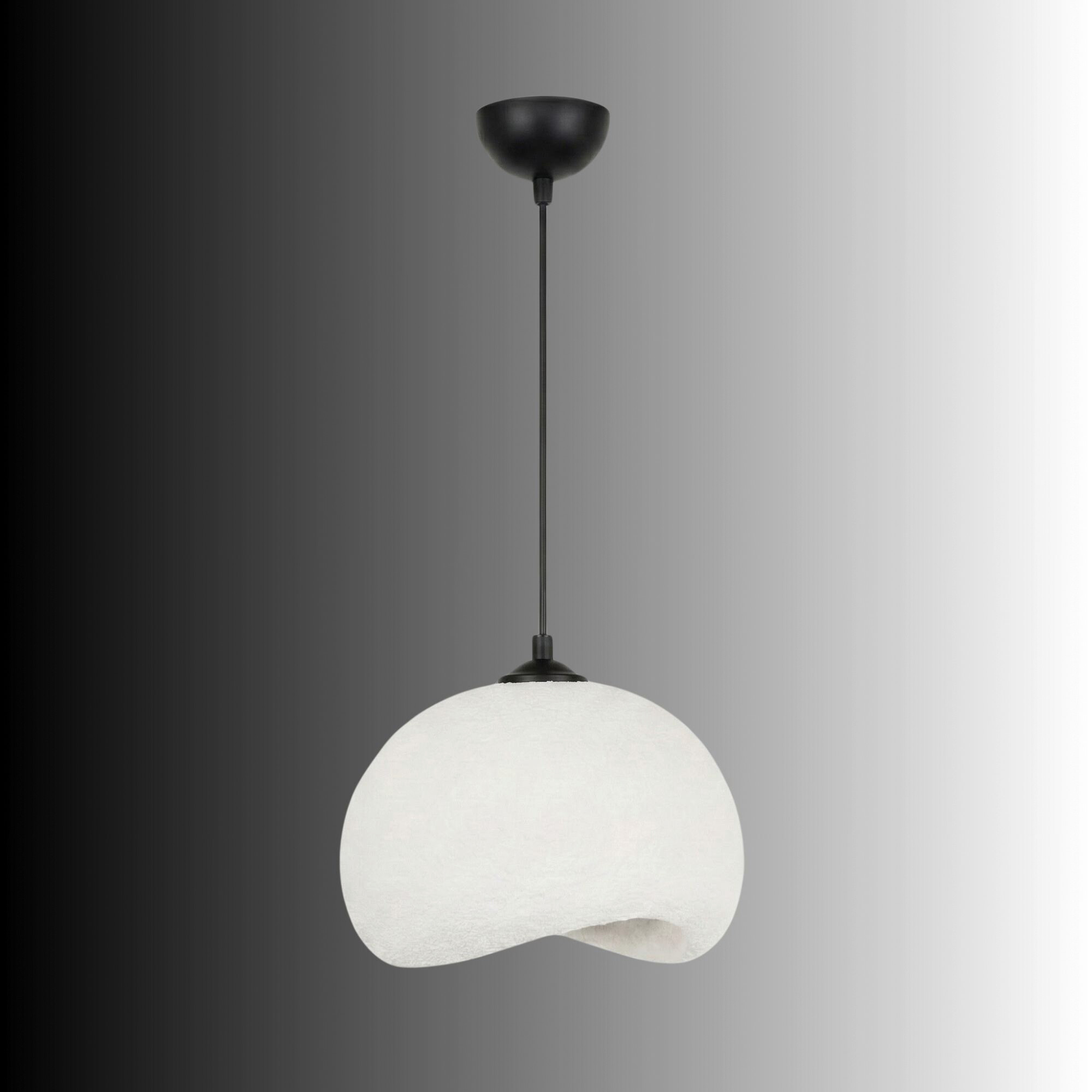 Opviq Pendelleuchte Yontu-15850-B weiß schwarz Polyester-Mischgewebe Metall B/H/L: ca. 29x120x34 cm E27 1 Brennstellen