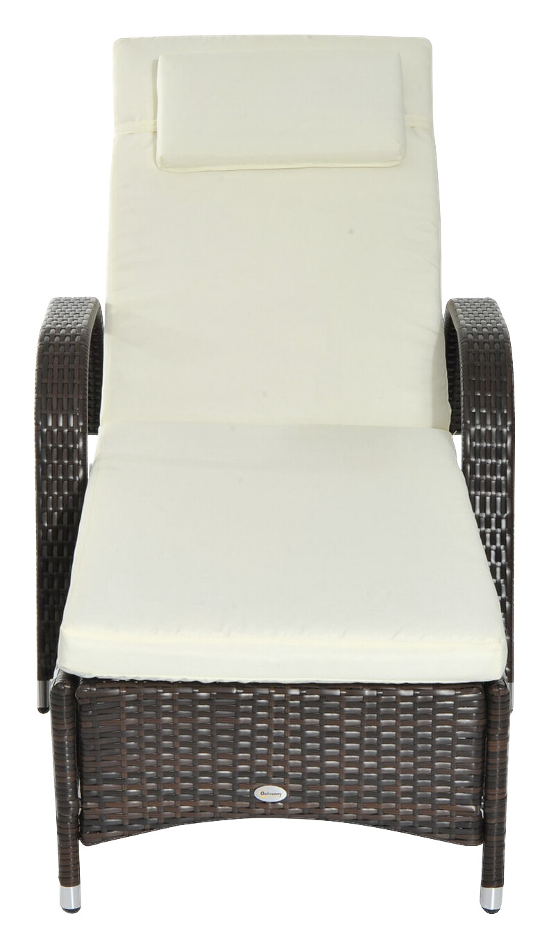Outsunny Sonnenliege braun Metall B/H/L: ca. 73x103x200 cm