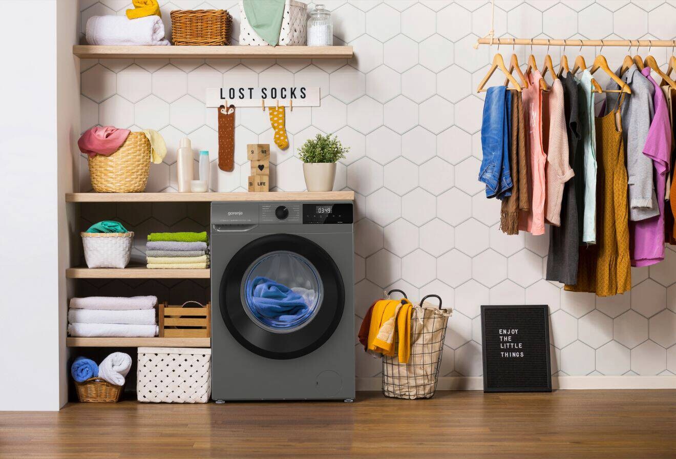 Gorenje Waschmaschine WNHEI84APSA/DE titanfarbig B/H/T: ca. 60x85x54 cm ca. 8 kg