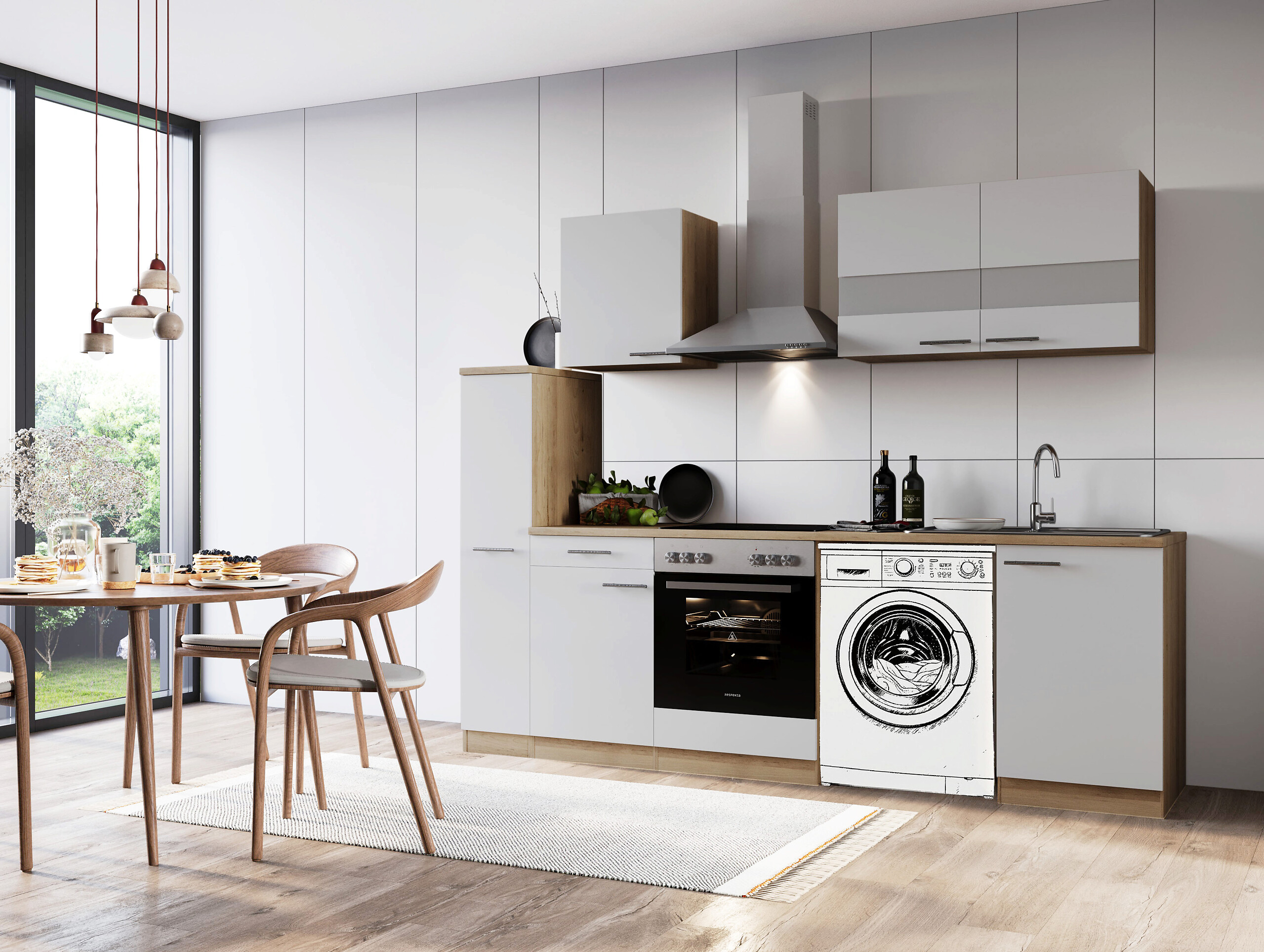 Respekta Küchenblock Merle weiß B/H/T: ca. 250x200x60 cm