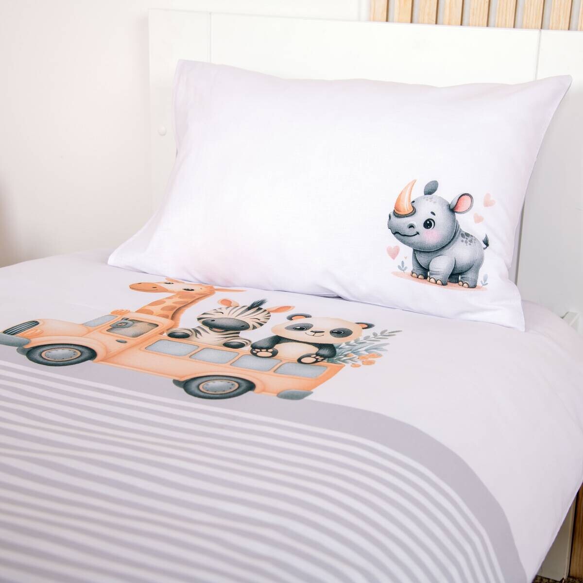 Baumwoll Bettwäsche Adventure Buddies weiß Baumwolle