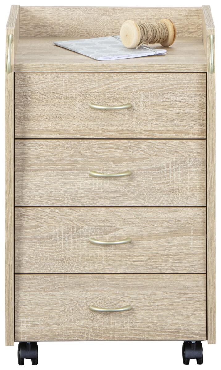 Rollcontainer Novi Eiche Sonoma Nachbildung B/H/T: ca. 40x65x36 cm