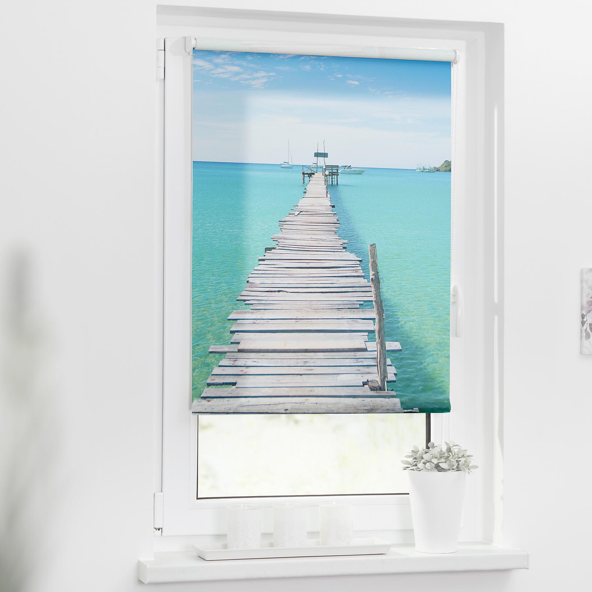 LICHTBLICK Verdunkelungsrollo El Mare blau B/L: ca. 70x150 cm