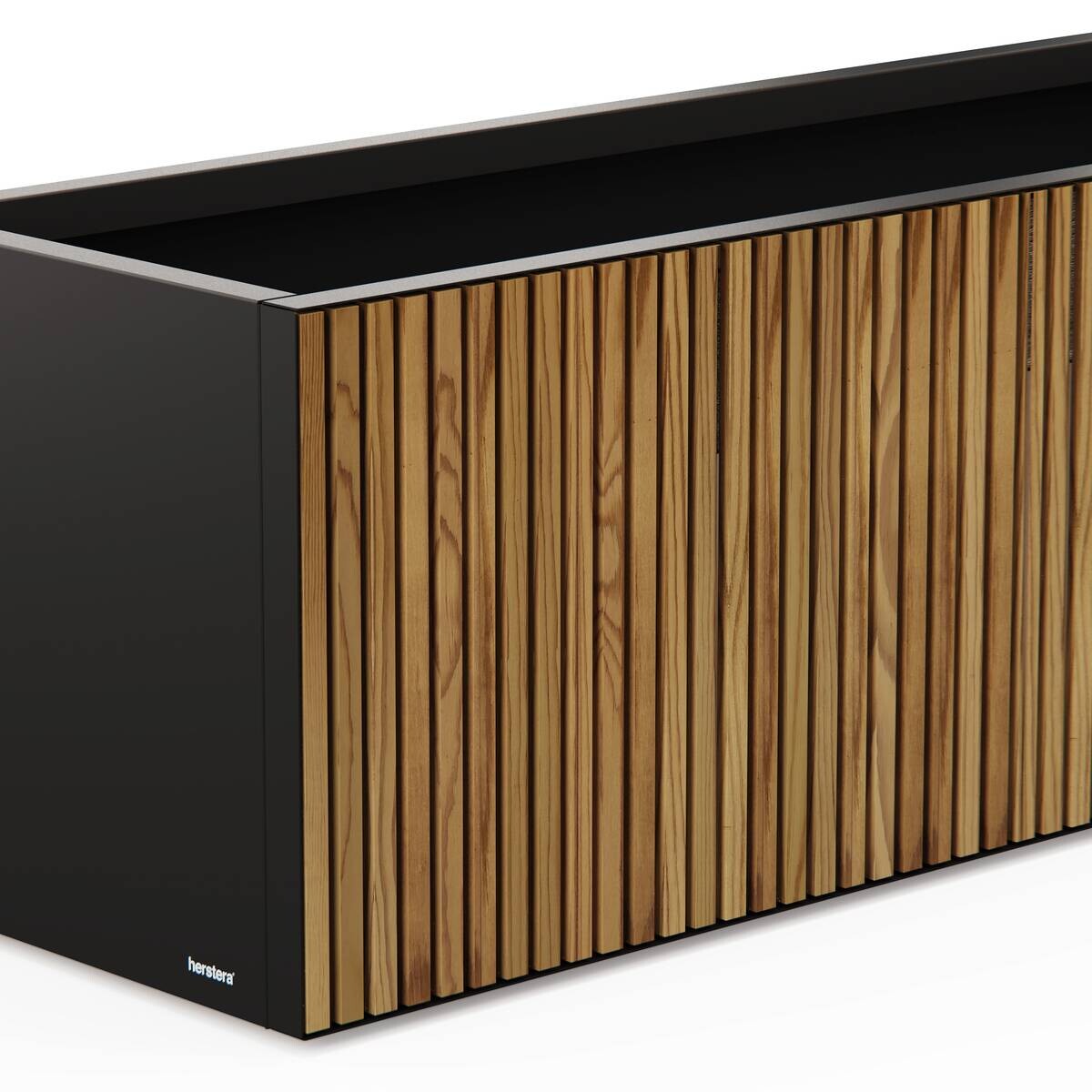 Herstera Garden Pflanzkübel Deco Planter schwarz Metall B/H/L: ca. 150x50x50 cm