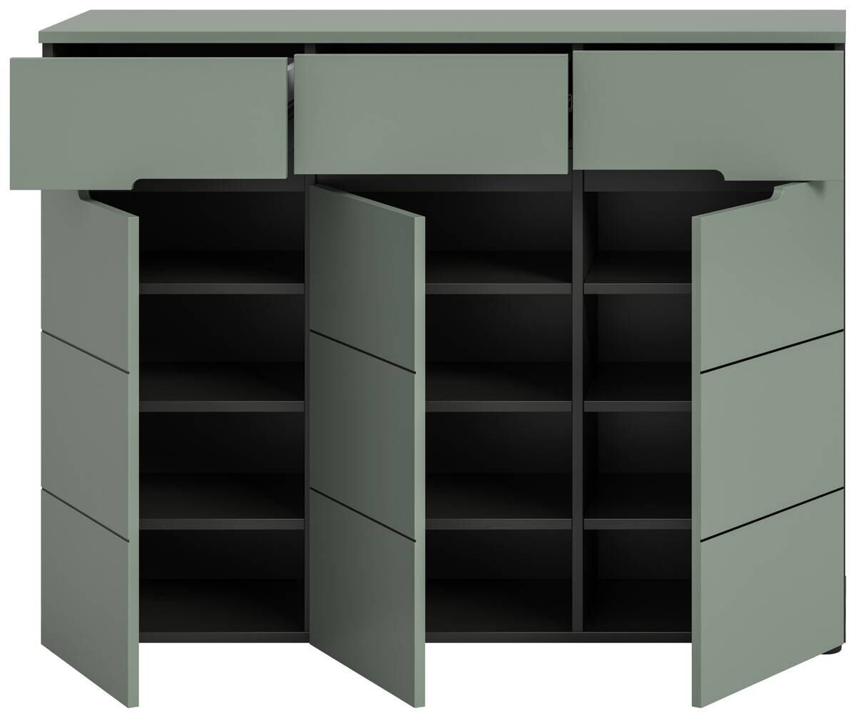 Schuhkommode Canu grün basaltgrau Nachbildung B/H/T: ca. 94x120x37 cm