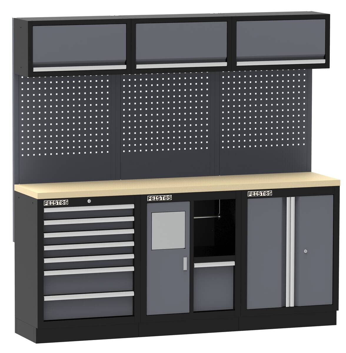Werkstatteinrichtung Apollo schwarz B/H/L: ca. 204x200x46 cm