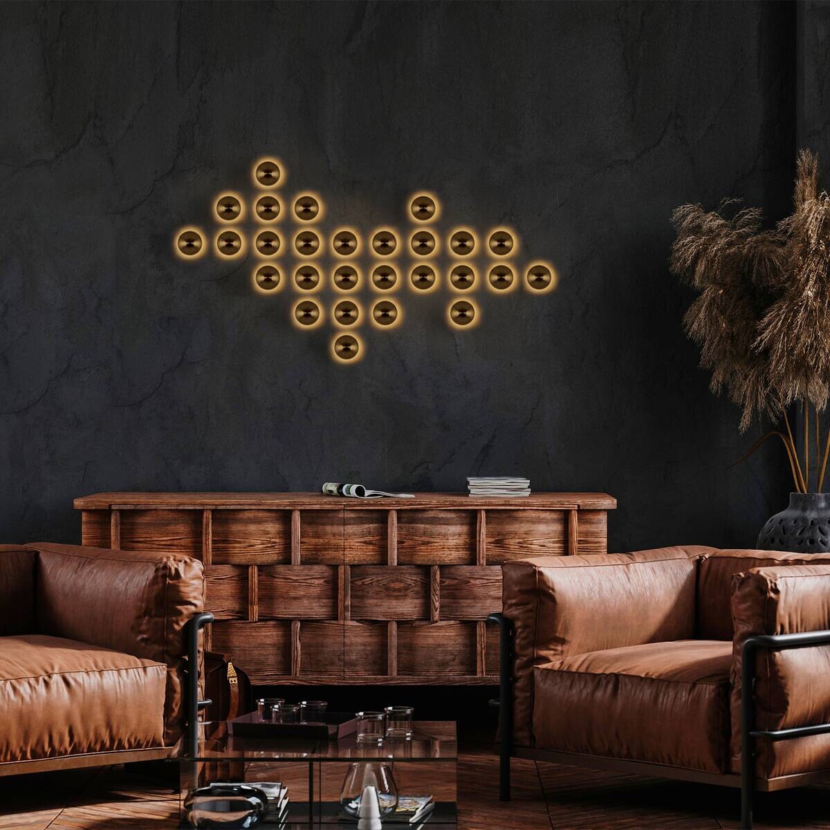 Opviq Wandleuchte Fungal gold Metall B/H/T/L/D: ca. 16x16x16x16x16 cm G9 1 Brennstellen