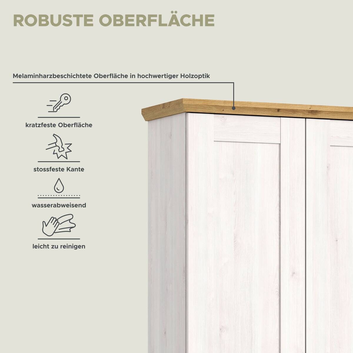 Garderobenschrank Verona Sibiu Lärche Nachbildung Eiche Artisan Nachbildung B/H/T: ca. 80x196x39 cm