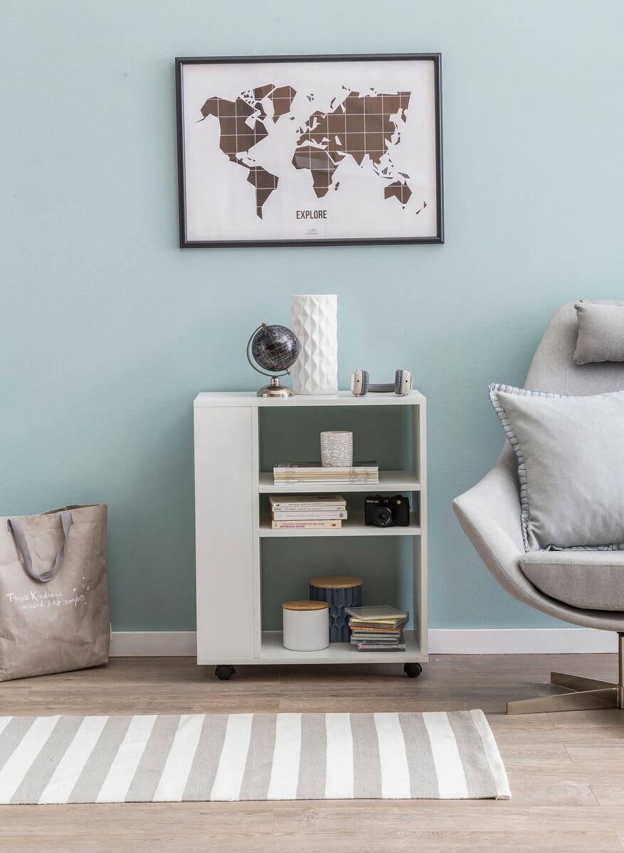 Regal weiß schwarz B/H/T: ca. 60x75x35 cm