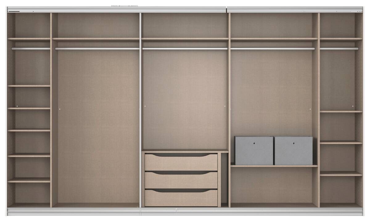Kleiderschrank Kulmbach grau B/H/T: ca. 360x210x62 cm
