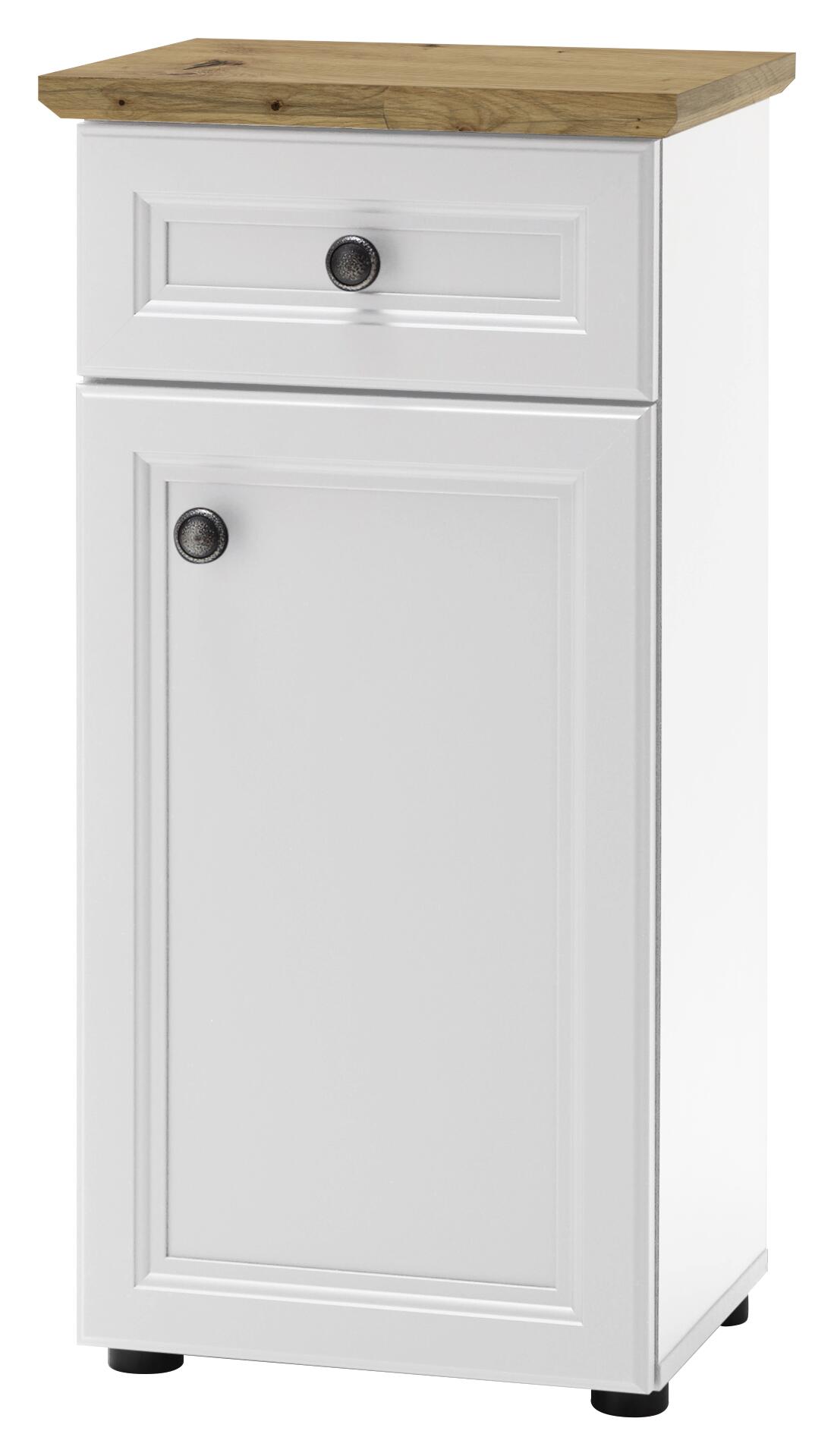 Badkommode Toskana weiß Eiche Artisan Nachbildung B/H/T: ca. 41x83x32 cm Badkommode Toskana weiß Eiche Artisan Nachbildung B/H/T: ca. 41x83x32 cm