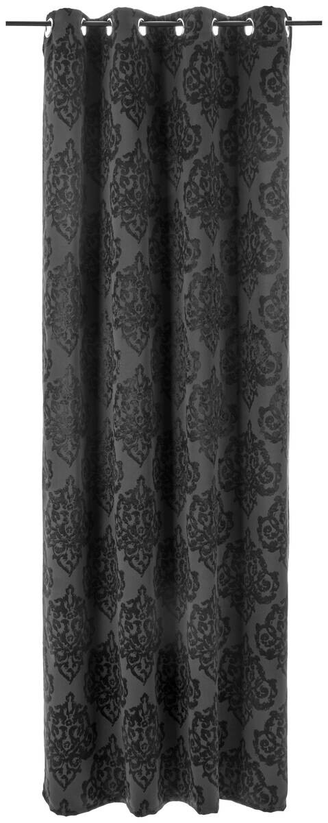 Verdunklungsvorhang Ornament schwarz B/L: ca. 135x245 cm