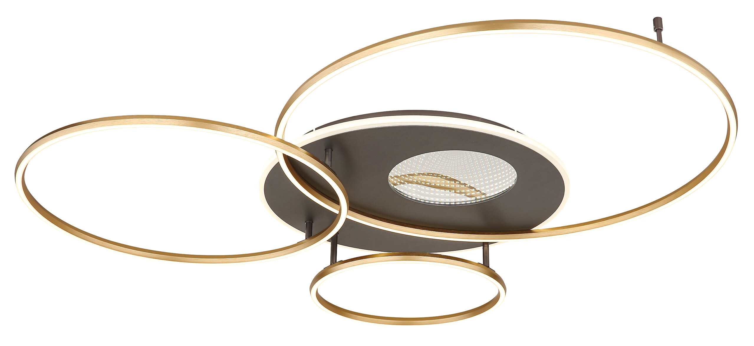 Deckenleuchte Invertina gold Alu Kunststoff Acryl B/H/L: ca. 105,3x13x126,4 cm 1 Brennstellen