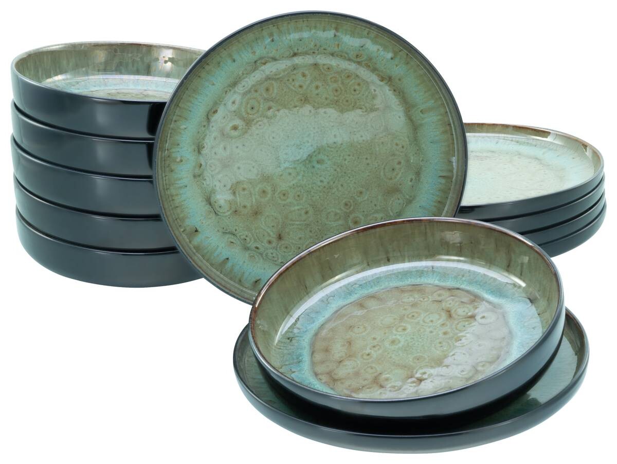 CreaTable Tafelservice Nordic Fjord grün Steinzeug 12 tlg. CreaTable Tafelservice Nordic Fjord grün Steinzeug 12 tlg.