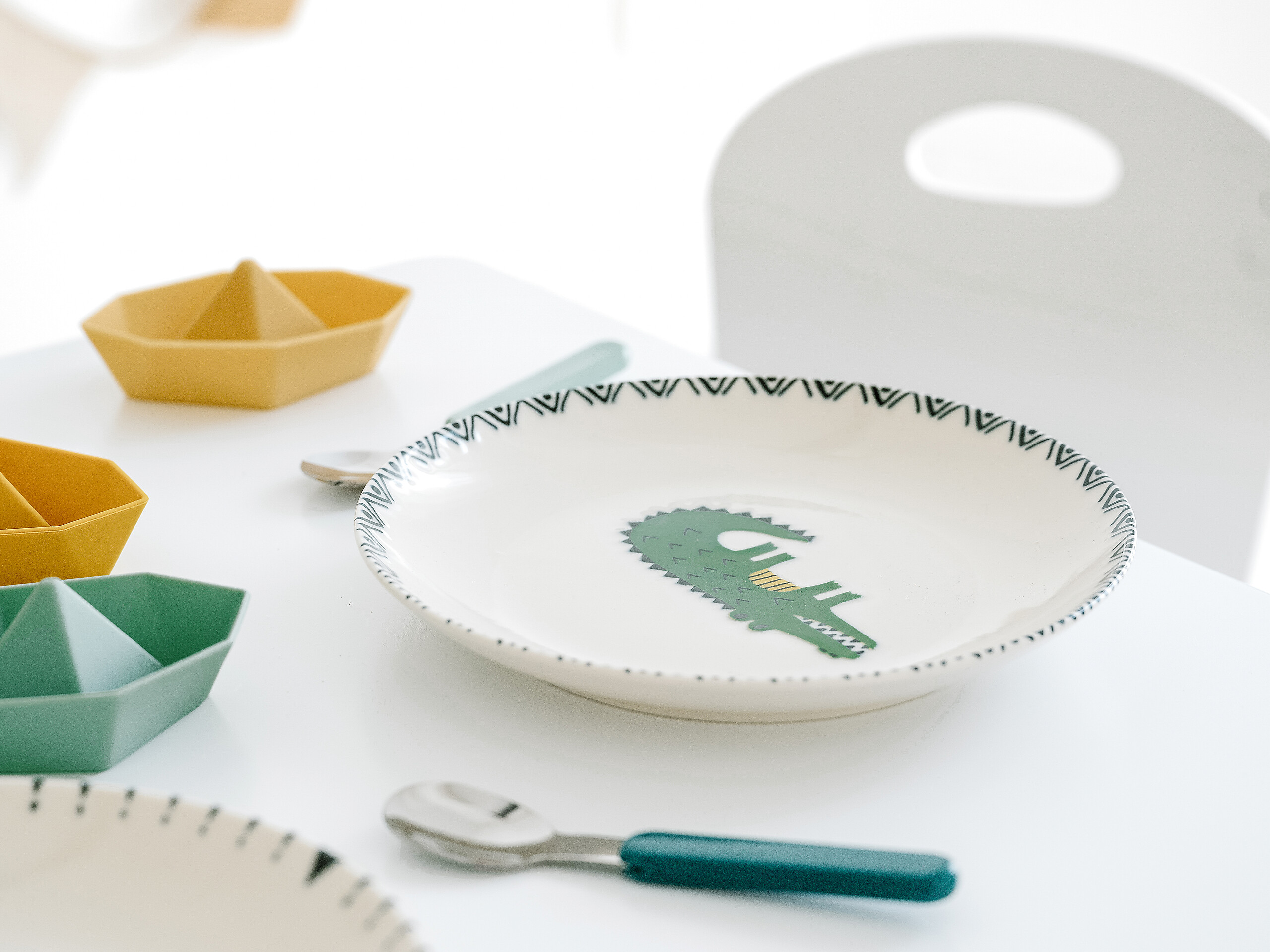 CreaTable Tellerset Safari mehrfarbig Steinzeug D: ca. 21 cm