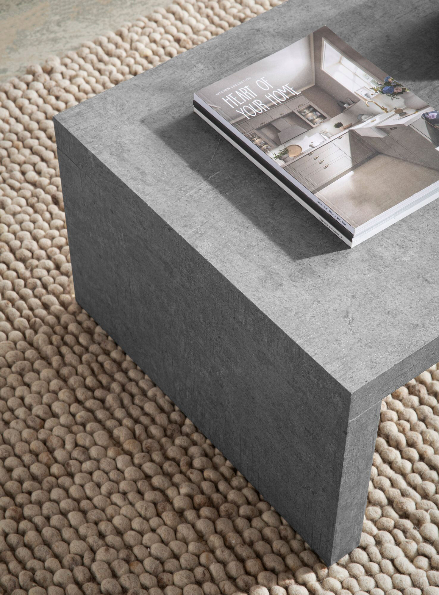 Wohnling Couchtisch Beton MDF B/H/T: ca. 110x35x55 cm