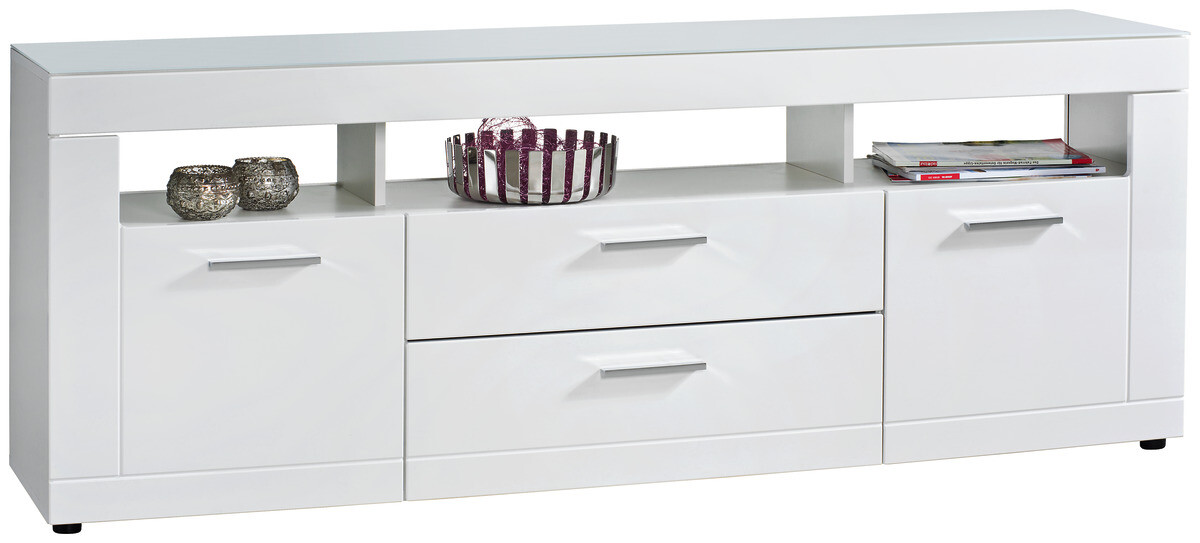 TV-Lowboard Atlanta weiß weiß Hochglanz B/H/T: ca. 168x64x40 cm