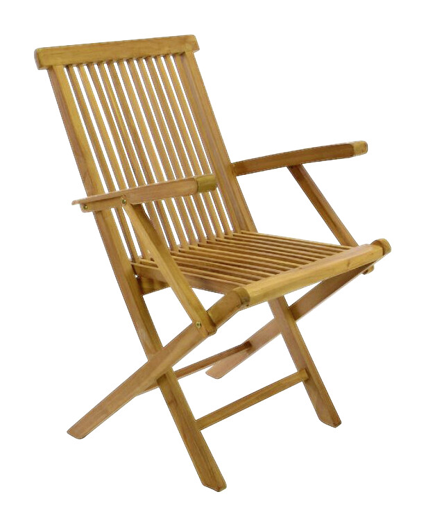 VCM Gartenstuhl braun Teakholz B/H/T: ca. 57x89x62 cm