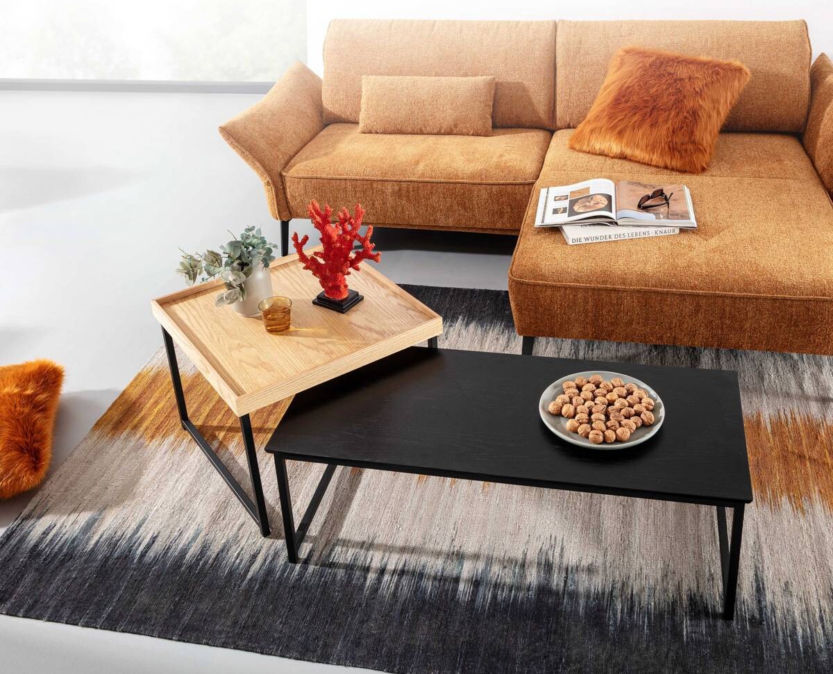 Wohnling Couchtisch 2er-Set. schwarz B/H/T: ca. 60x45x110 cm