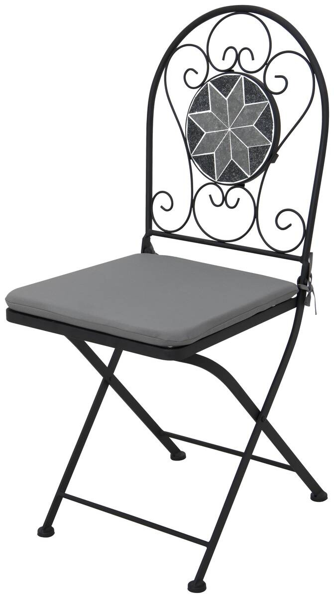 POCOline Gartenstuhl Mosaik schwarz Stahl B/H/L: ca. 45x88x40 cm