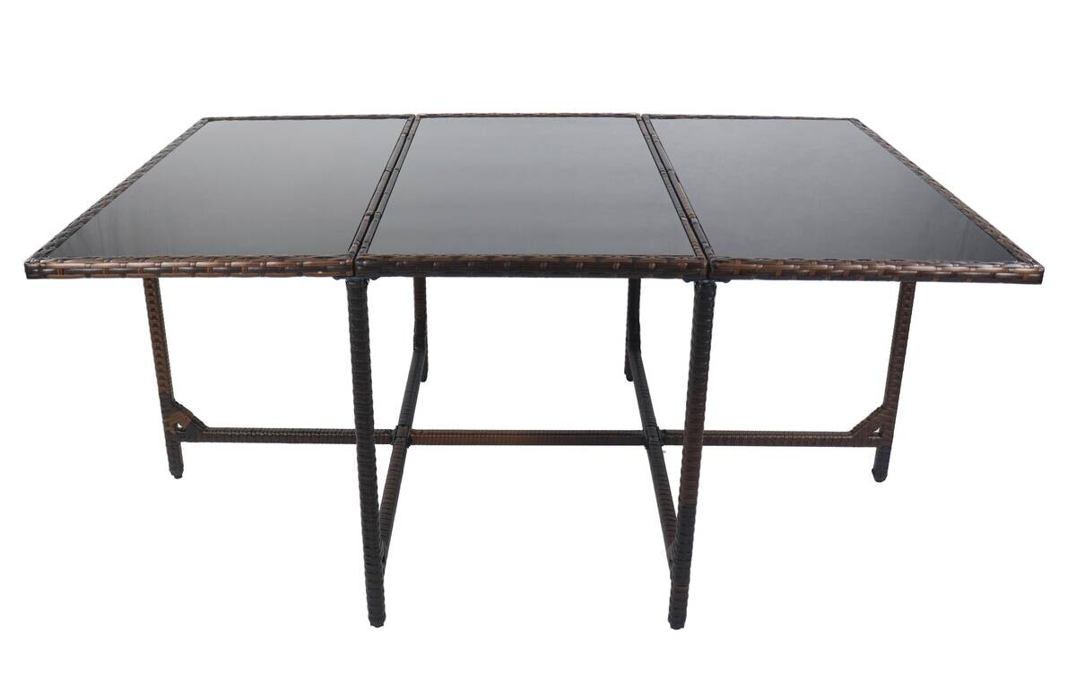 VCM Gartentisch Raloso braun Rattan B/H/L: ca. 170x74x110 cm