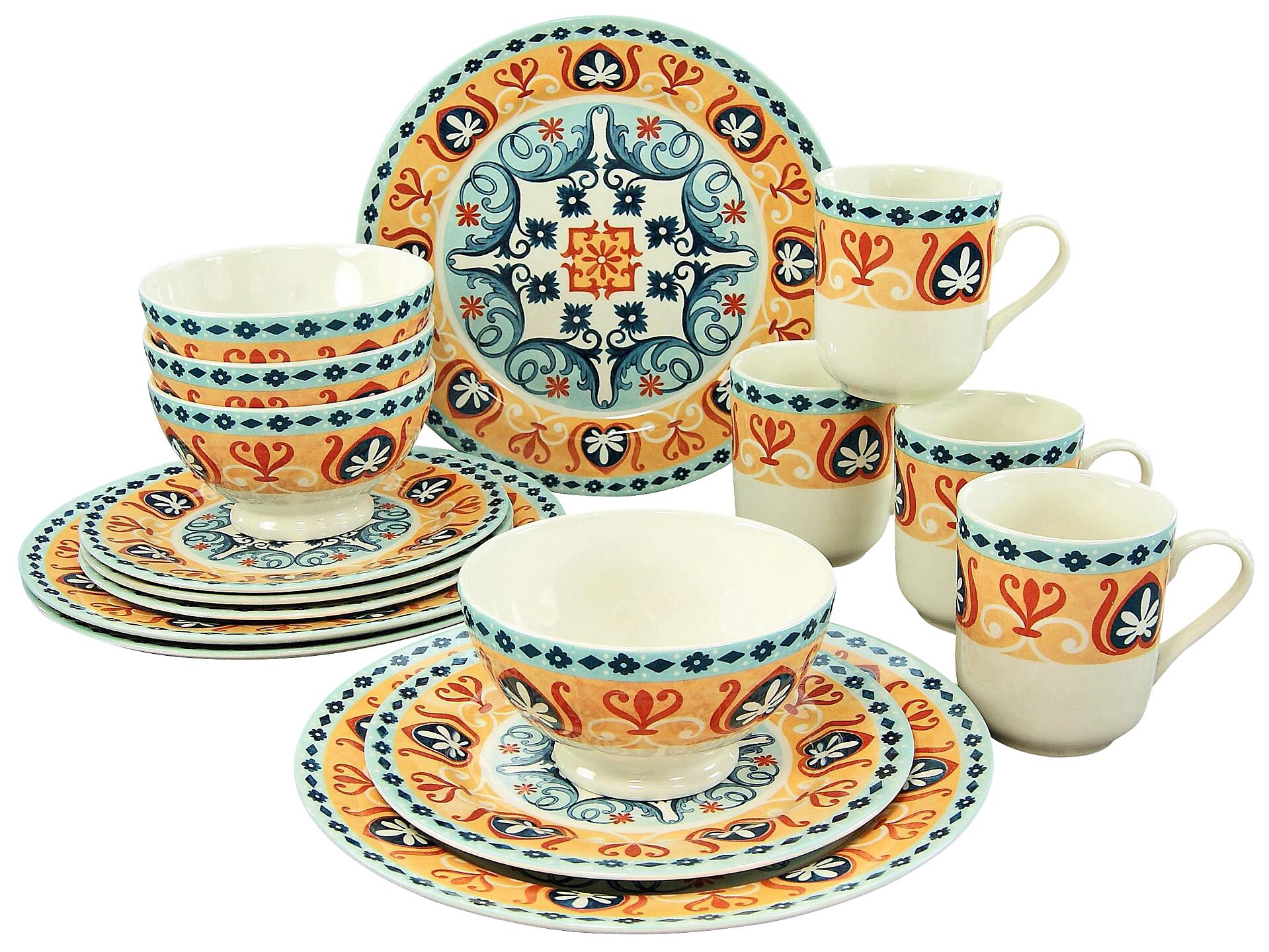 CreaTable Kombiservice Merida bunt Steingut 16 tlg.