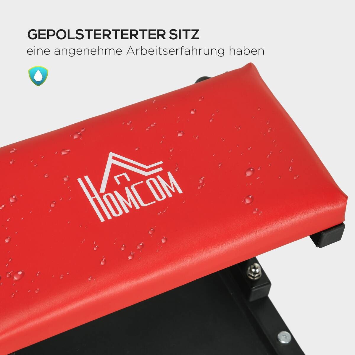 Werkstatthocker rot B/H/L: ca. 35x37x38 cm